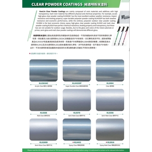國麗實業-透明色及糖果色粉末塗料色卡 KwoLin Clear＆Candy Powder Coating Color Chart-2 , 國麗實業股份有限公司