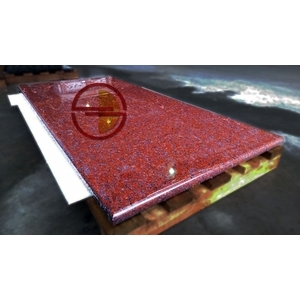 四分之一圓水磨檯面-印度紅小花 , 新東大理石股份有限公司