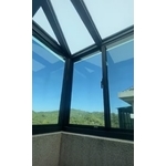 鋁鋼構玻璃屋，氣密隔音窗加氣密門加壓把手