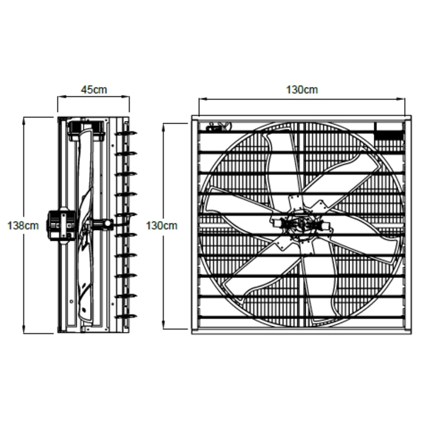 六葉皮帶式白鐵304風葉 52 E601B-嘉風興業有限公司