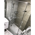 強化玻璃 L型 淋浴間 乾濕分離 一字型淋浴間 浴室玻璃 玻璃門 五角形淋浴間-昕采玻璃有限公司