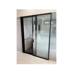 同步緩衝拉門  防晃拉門 幽靈門 玻璃空間規劃 玻璃隔間 店面玻璃 鋁框玻璃門片 鋁框隔間玻璃安裝-昕采玻璃有限公司