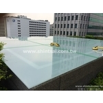 膠合玻璃  戶外圍牆玻璃 雨批玻璃 白膜...