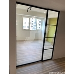 鋁框玻璃隔間 鋁框推拉門 廚房隔間門 玻...