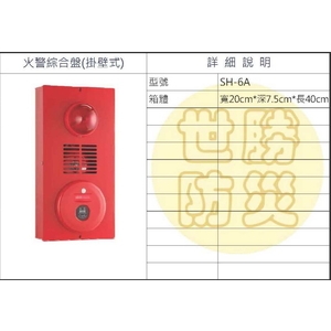 掛壁式火警綜合盤 , 世勝防災設備工程有限公司