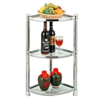 扇形玻璃置物架-3層