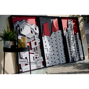 吸音藝術畫 - 模組化建築系列 (一套裝含三幅) , 齊物創製有限公司