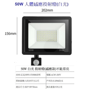 50W人體感應投射燈 , 永豐照明有限公司