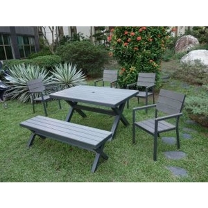 34-2 PT-150B 5尺 6尺塑木桌椅組 , 老貝壳股份有限公司