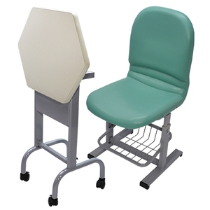 學生六角課桌椅(可掀桌板、造形式桌腳) , 永佳工業有限公司