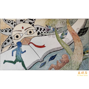 龍潭國中牆面圖 , 上豪石材加工廠