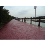 彩色壓花地坪_八德農田水利會池塘步道
